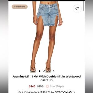 Denim Mini Skirt with Double Slits by GRLFRND